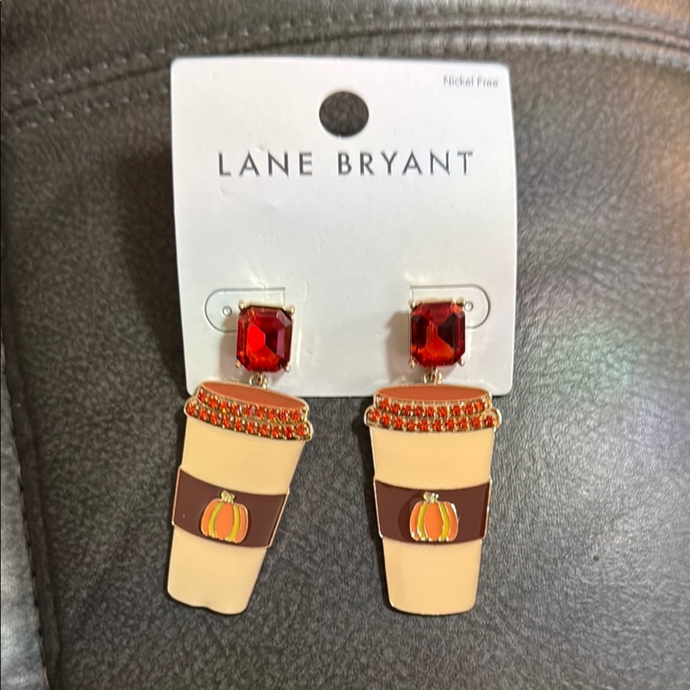 Lane Bryant Pumpkin Coffee Earrings